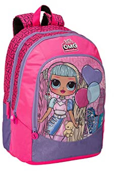 LOL OMG Mochila escolar elemental Organizada - Surprise Rosa, Talla única, Casual
