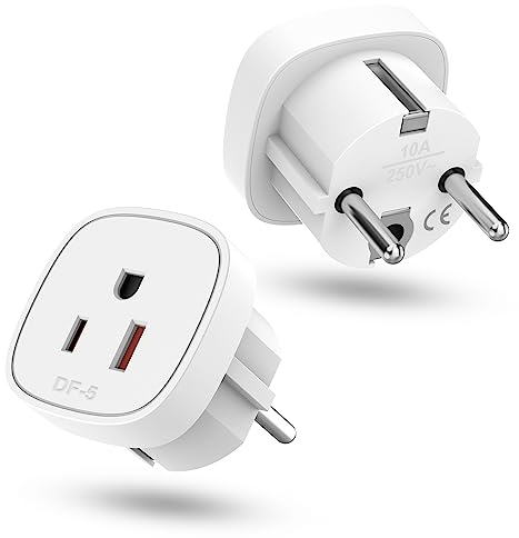 Oliveria 2 pièces Adaptateur de Voyage, Adaptateur US vers France, Adaptateur Plug US - France, Prise de Voyage US vers EU, Adaptateur US UE, Adaptateur EU Plug, pour appareils avec Alimentation US