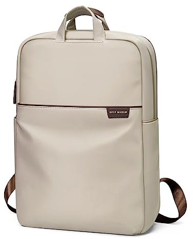 GOLF SUPAGS 17 Zoll Rucksack Damen Laptop Damen Handgepäck Groß Rucksack Uni Reisetasche Dayback Laptopfach für Reise Business Computer Arbeitstasche Aprikose