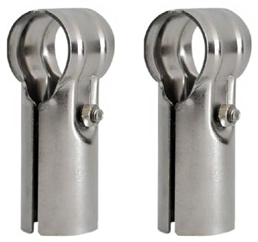 TopHomer 2 Stück Endschienenklemme, 3,5 cm Edelstahl, T-Rohrschellen, Verbindungsstück, Kettenglied-Zaunklemmen mit Schrauben und Muttern für Zuhause, Lager, Geschäfte