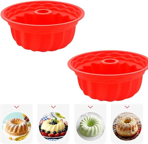 Joyivike Gugelhupfform Silikon Ø 22 cm Gugelhupf Backform Silikon Kuchenform 9-Zoll Zero Waste Napfkuchenform Antihaftbeschichtete Kuchenform Aus Silikon Wiederverwendbare Für Backen
