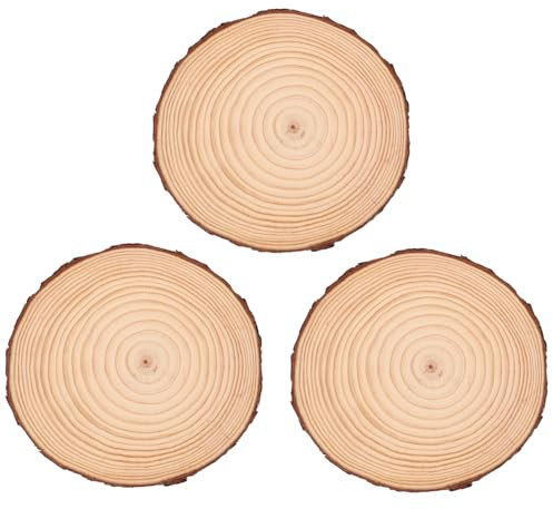 Supvox Gartenpflastersteine 3 Stück 18-20cm ø 2cm Dicke Für Außenbereiche Wie Garten Rasen Und Hof Natürliche Holzoptik Trittsteine