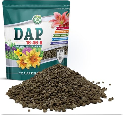 18-46-0 DAP Fertilizer - Made in USA - Nitrogen and Phosphorus Plant Food for Indoor/Outdoor Plants & Flower Gardens - Promotes Vigorous Growth and Big Blooms!