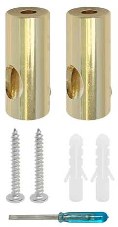 smartect Decentratore da Parete e Soffitto per il fissagio dei Cavi[2 Pezzi, Oro] Gancio da soffitto con viti e tasselli, Supporto in superficie per il tuo progetto fai-da-te