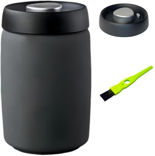 HelpyLife Coffee Vacuum Canister | 16oz Airtight Stainless Steel Food Storage | Press Out Excess Air, Perfect for Coffee Beans & Loose Tea