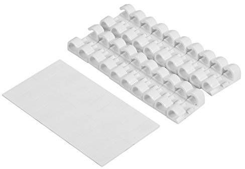 ANKROYU 20 Stück 3 Farben Kabel-Clip, ABS-Kabelhalter, Kabel-Clip-Organizer, selbstklebende Kabel-Management-Klemme für Büro-Außenszenen (White)