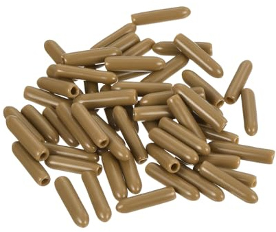 sourcing map 100pcs Rubber End Caps 2mm ID Vinyl PVC Round Tube Bolt Cap Cover Screw Thread Protectors Light Brown
