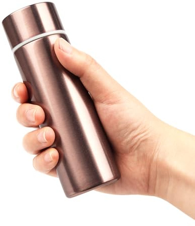 PENCHUAN Stainless Steel Water Bottle, 150 ml Mini Coffee Thermos Bottle, Bottle for Hot Drinks, Portable Small Thermos Bottle, Drink Water Bottle, Insulated Cup Drinks Water Bottle (Rose Gold)