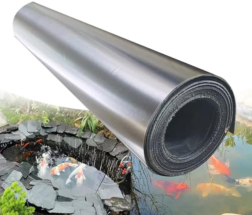 Bâche de bassin robuste en EPDM de 0,35 mm d'épaisseur avec revêtement en caoutchouc HDPE résistant à la déchirure, bâche imperméable pour bassin extérieur, taille 10 x 15 m