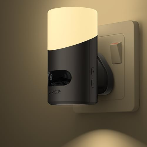Lyridz Motion Sensor Lights Indoor with Up-and-Down Glowing, Dimmable Night Light Plug in Wall Warm White, [1 Pack] Movement Sensor Light Auto 60s/120s Off for Hallway, Bathroom, Stairway, Corridor