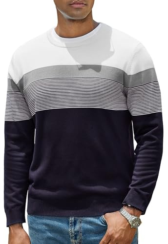 iClosam Pull Homme Col Rond Manches Longues Tricoté pour Travail Hiver