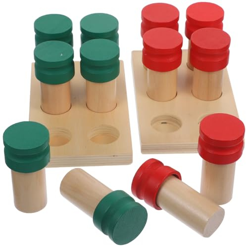 SUPVOX Boîte Montessori Sensorielle À Odeur en Bois 18.20X11.20X1.50 Cm Jouet Éducatif pour Enfants Développement Odorat Motricité Fine