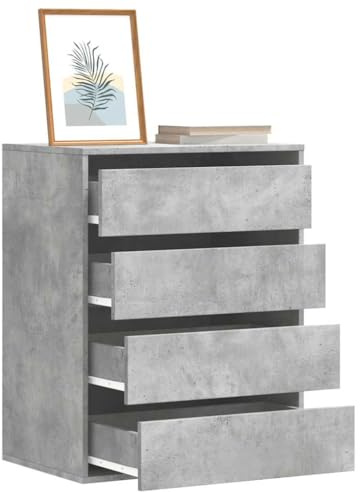 WKIEQACO Commode d'angle en bois d'ingénierie Gris béton 60 x 41 x 76 cm