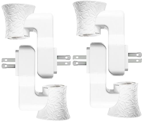 Earffloz 4pcs B&B Polarized Wall Plug Diffuser Compatible with Bath and Body Works Refill, WallFlower Replacement & DIY Kit of Plug-in Air Freshener with Essential Oil, ETL EMC CE Certificated (white)