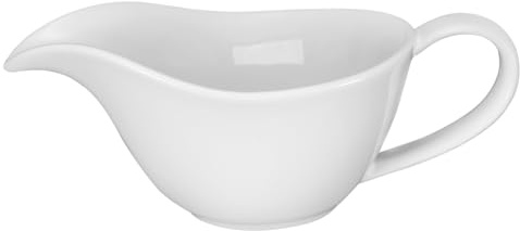 UKCOCO Cerámica Sauce Boat de Porcelana Blanca Salsera Elegante para Servir Salsa de Carne Aderezos y Salsas Diseño Único y Gran Capacidad para Reuniones Familiares y Restaurantes