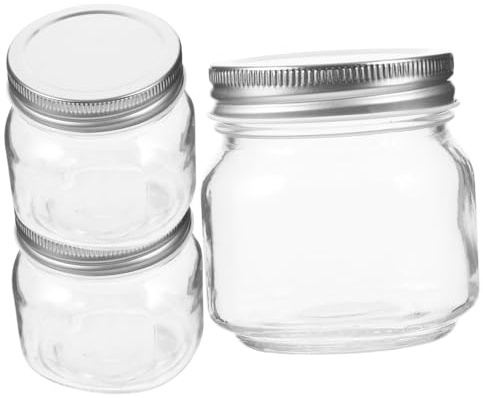 VALICLUD 3 piezas Tarros de Herméticos para Miel y Mermelada Frascos Transparentes con Tapa Dispensadores Prácticos para Cocina Fácil Limpieza y Uso Versátil