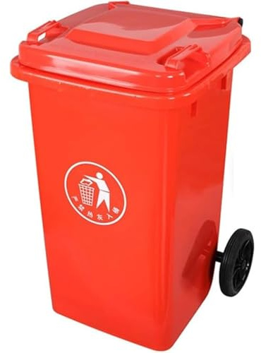 Contenedor Basura Exteriores 100 120 240 Litros Resistente Comercial For Porches Patios Terrazas Más(Red,100L)