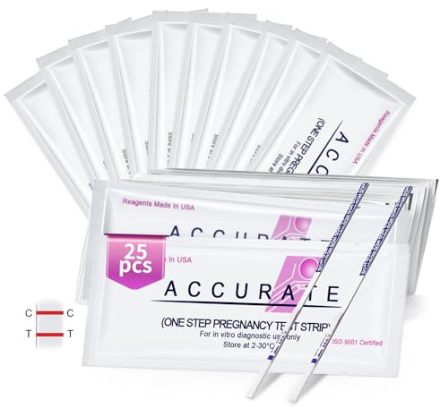 25pcs Test de Grossesse Précoce à Domicile, Emballage Individuel Pregnancy Test, HCG Détection d'urine Précoce, Fiable et Facile, Toujours Prêt à l’emploi