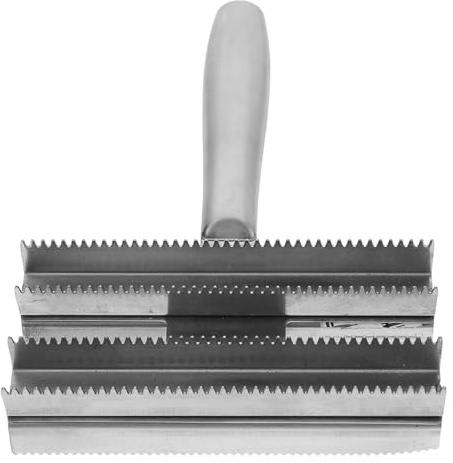 Mikikit Pferdereinigungsschaber zur Entfernung von Schlamm und Haaren aus Edelstahl Robuste Metallbürste mit Rutschfestem Griff für Effektive Pferdepflege im Stall und Freizeit