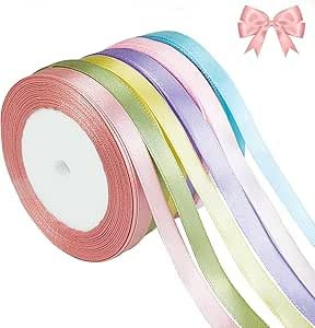 Ruban Satin Couleur Pastel Décoration Mariage Emballage Cadeau Rose Bleu | Pour Fête Et Loisirs, Matériau Doux, Largeur Standard, Plusieurs Teintes, Violet Poudré, Coupe Précise, Pour Loisirs Créatifs