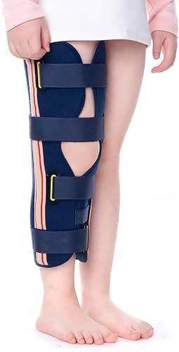 Inmovilizador de rodilla for niños, soporte estabilizador de pierna ajustable, con correas de sujeción múltiples, equipo protector de fijación pediátrico transpirable, for protector de(M)