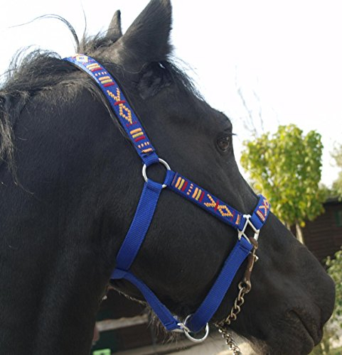 Nylon Halfter Indianer Style Blau Nylonhalfter Weidehalfter Minishetty Shetty P VB WB Tysons ! (Pony) Farben EHER Neon Farben!