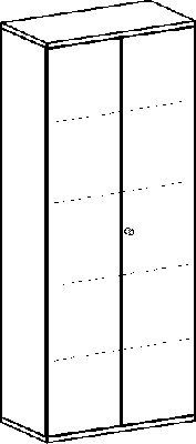 Büro-Flügeltürenschrank, BxTxH 800x425x1920 mm, 5 OH, 4 Böden, Schloss, ahorn