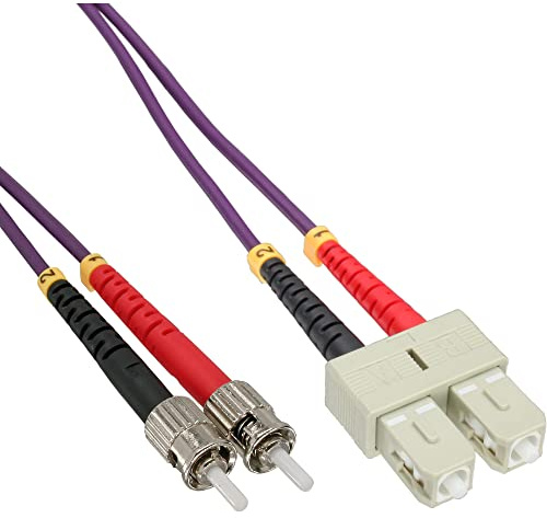 InLine 4043718249145 câble de Fibre Optique 5 m SC St OM4 Violet