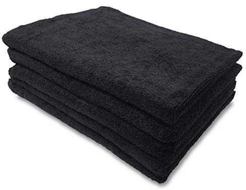 6 Handtücher Frottee Schwamm schwarz Friseur 50 x 90 cm
