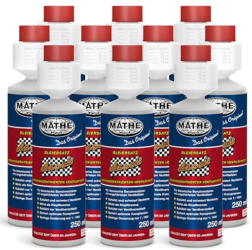 MATHÉ Classic Bleiersatz, 10 x 250 ml, Benzin-Additiv für Oldtimer
