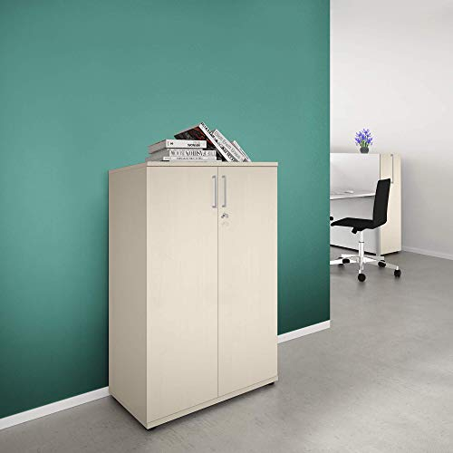 Weber Büro Profi Aktenschrank abschließbar 3OH Ahorn Schrank Büroschrank Flügeltürenschrank