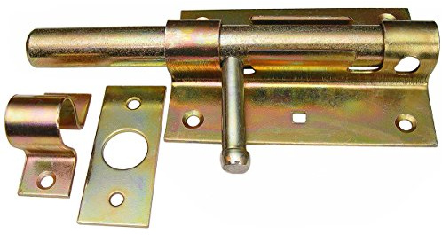KeyMet Bolzenriegel Türriegel Torriegel 100/16 Schubriegel Torschieber Gelb Verzinkt