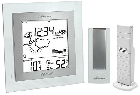 La Crosse Technology MA10009 Station météo avec passerelle Mobile Alerts - Transparent alu