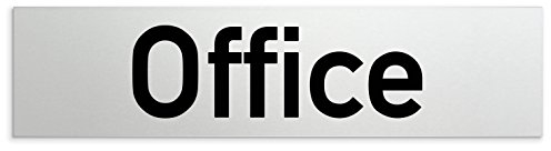 Türschilder24 Aluminium Türschild Office 160 x 40 x 1,5mm (Oberfläche veredelt) • Selbstklebend