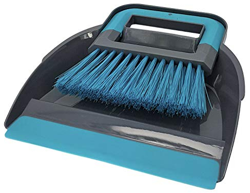 Invero Durable Mini Household Flat Design Plastic Handy Cleaning Dustpan and Sweeper Brush Set