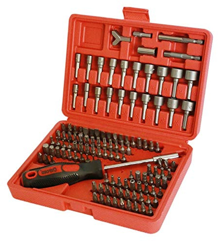 FAST WORLD SHOPPING ® Set Inserti Avvitatore Cacciavite Adattatori 122 Pezzi Punte Torx Stella Taglio Cofanetto Contenitore Raccoglitore