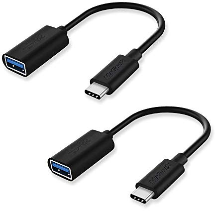 MaGeek Adaptateur USB C vers USB 3.0,[Lot de 2] USB Type-C/USB-C vers USB,câble Thunderbolt 3 vers USB Femelle OTG Compatible avec MacBook Pro, MacBook Air, iPad Pro,Galaxy S20 [Noir]
