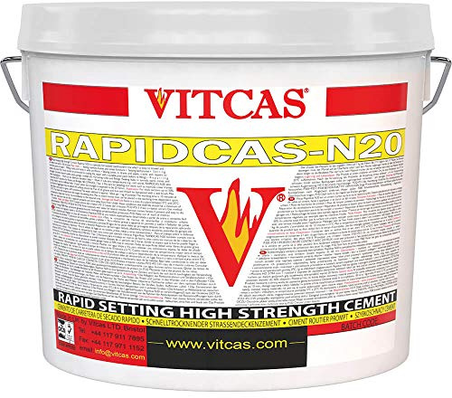 VITCAS 25kg Rapid Setting Cement- RAPIDCAS N20 - Fast Setting Repair Cement- Heat Resistant- Extra Rapid- Durable Repairs and Patching