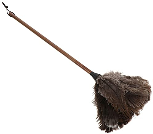 UPKOCH Naturel Autruche Plumeau Moelleux Plumeau avec Long Manche en Bois pour Stores Cuisine Clavier Bureau Fournitures De Nettoyage À Domicile Brun