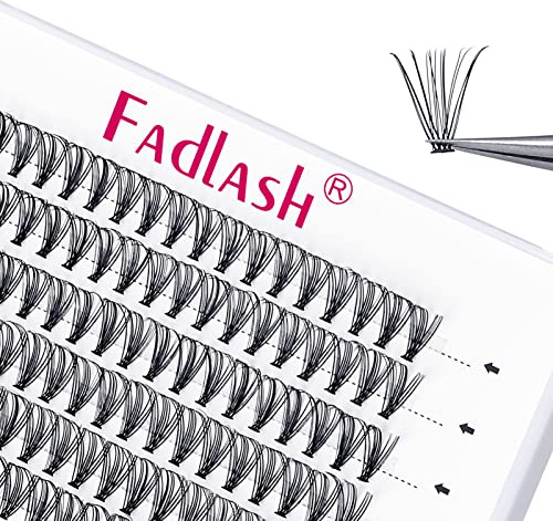 Fadlash 120 Stück künstliche Wimpern Bouquet 20D Lash Cluster 0,07 mm D Curl 13 mm DIY Verlängerung Einzelwimpern
