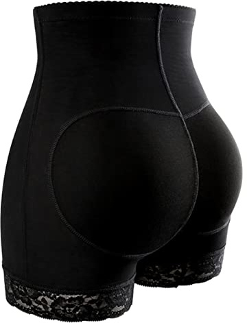 CIGOLD Butt Lifter byxor för kvinnor kvinnor vadderad rumplyft sömlös shaper trosor underkläder hög midja svart, M