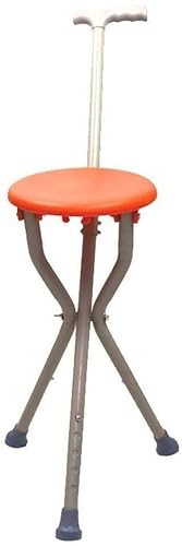 Canne Siège Pliant Béquille Tabouret Facile Bâton De Marche avec Trépied, Siège Antidérapant, Aide Longue Durée pour Les Personnes Âgées, Bâton De Marche pour Les Personnes Âgées Handicapées Pratique