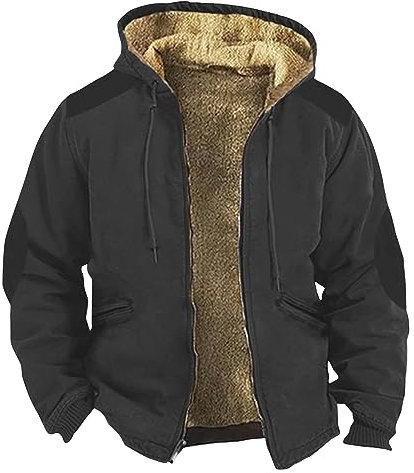 Rosennie Mantel Sweatjacke Herren Ohne Kapuze Winter Jacke Herren Sherpa Jacke Herren Retro Einfarbiges Decken Kapuzenjacke Mit Reißverschluss Sweatjacke Mit Kapuze Thermo Fleecejacke (Dunkelgrau, M)