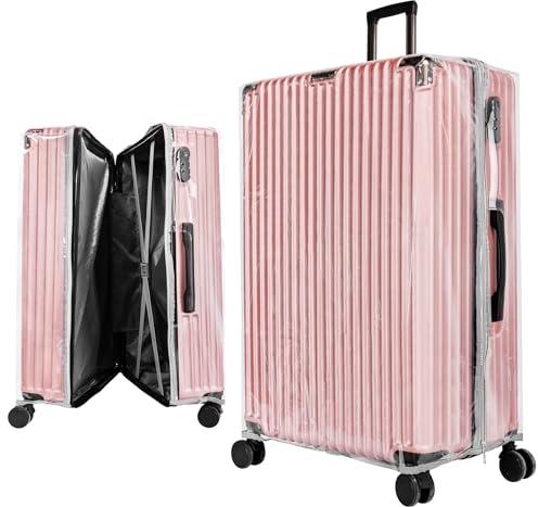 Yotako Transparente PVC-Koffer-Schutzhüllen, 61 cm, 71 cm, 76,2 cm, 76,2 cm, Gepäckabdeckung für Koffer, konventionelle Gepäckschoner und aktualisierte Koffer-Reißverschlussabdeckungen