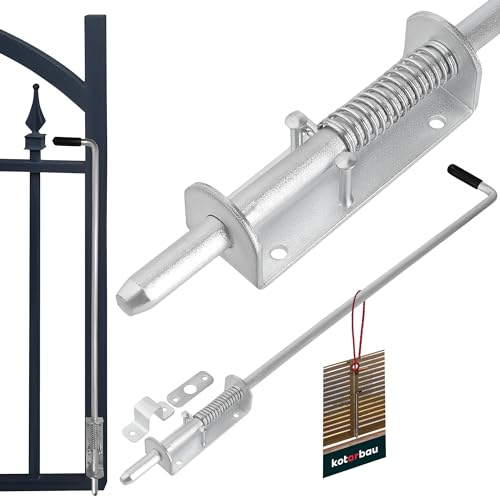 KOTARBAU® Federriegel 80 cm Bolzenriegel Torriegel Schlossriegel Verzinkte Stahl Riegel Tür Türriegel Verrieglung Torschieber Türschieber Torschlossriegel Bodenschieber Sektionaltor