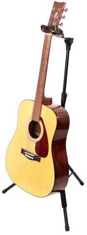 Gitarrenständer Boden Universal für Akustik E Bass Ukulele Zubehör, Verstellbarer Gitarrenständer, Schwerkraft Auto Lock Gitarrenstativständer für Einzelne Gitarre