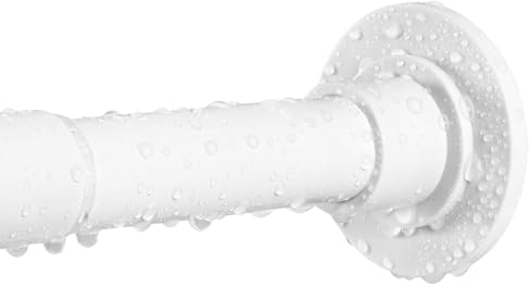 Asta telescopica, in acciaio inox, non necessita di foratura e ruggine, bianca, regolabile, 74-262 cm, asta per tenda da doccia, asta allungabile per finestre o porte, guardaroba