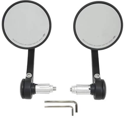CROOFF Motorrad Rückspiegel 2 Stück 22 Mm/0,87 Zoll Motorrad-Rückspiegel, 360° Drehbare Lenkerspiegel, Universal-Motorrad
