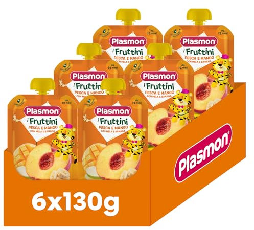 Plasmon I Fruttini - Pesca e Mango con Mela e Banana 6x130g