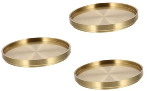 PRETYZOOM 3 Pièces sous-Verre à Thé Plateaux Accessoires d'or Accessoires De Tasse à Café Terre Dessous De Verre Accessoire De Café Montagnes Russes De Voiture Tableau Coussin Lieu Laiton